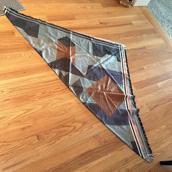 BP PLAID SCARF. Measures 55in by 55in - Picture 4 of 4